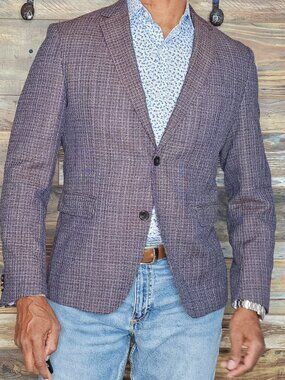 Hugo Boss Lanificio Tesse Biella Italy Dual Vent Unconstructed Blazer Jacket 40S